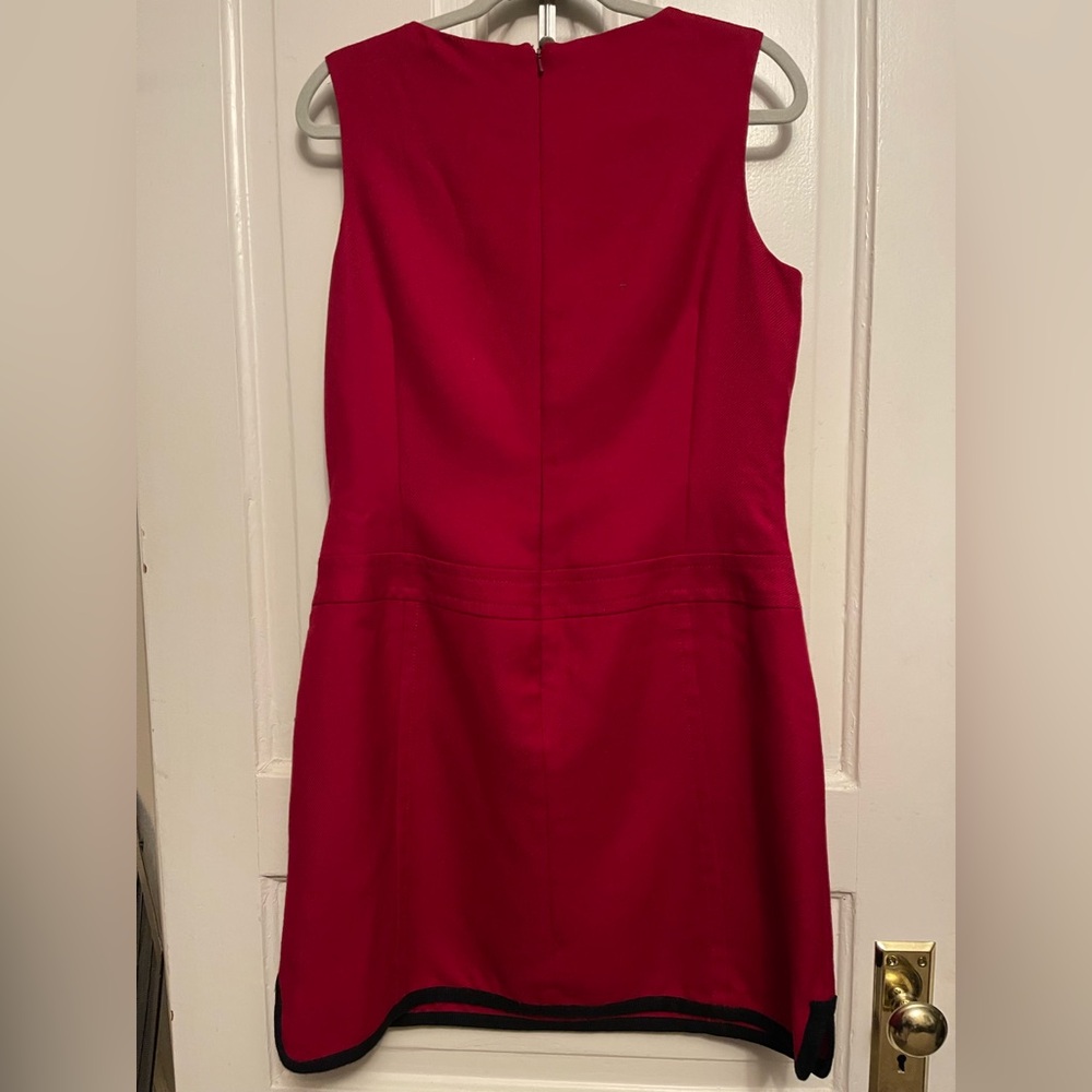 ♥️ Hobbs London Vibrant Red Sleeveless Wool Mini Dress - Picture 5 of 11